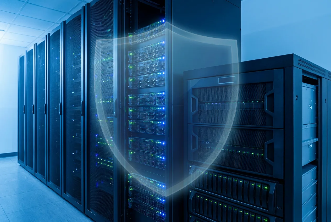 Off-site data backup servers keeping business data safe